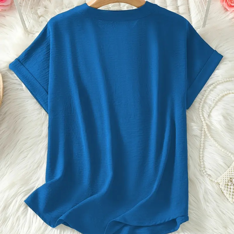 🌸 Frühjahrsverkauf 50% RABATT 👕 Modisches lockeres einfarbiges Kurzarm-Oberteil