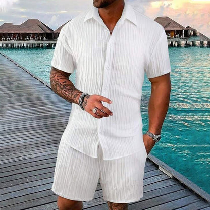 🌴 Herren Sommer-Set – Atmungsaktives Kurzarmhemd & Shorts, Locker & Schnelltrocknend – Für Strand, Urlaub & Casual-Look, 6 Farben