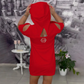 Kleid mit Kapuze und Buchstabenprint in großen Größen