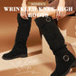 🔥Begrenzte Stückzahl verfügbar 50 % Rabatt🔥Damenstiefel mit Knickeleder und Schnallenriemen