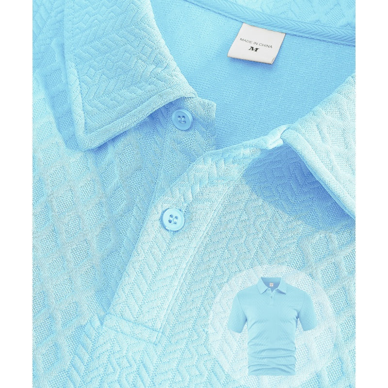👕 50% RABATT! 💎 Herren-Zweiteiler mit Rautenstruktur – Kurzarmhemd & Shorts – Atmungsaktiv, Knitterfrei & Lässiger Sommer-Look ☀️