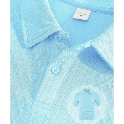 👕 50% RABATT! 💎 Herren-Zweiteiler mit Rautenstruktur – Kurzarmhemd & Shorts – Atmungsaktiv, Knitterfrei & Lässiger Sommer-Look ☀️