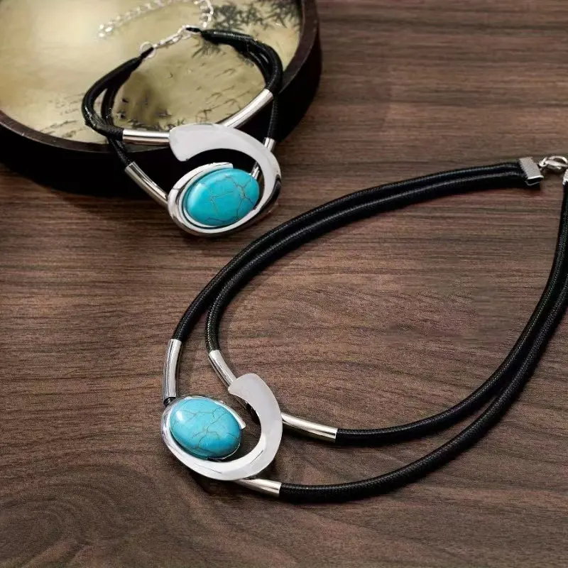 💥Heißer Verkauf✨🐌 Halsketten- und Armbandset im Vintage-Bohème-Stil