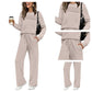 🔥LETZTER TAG 60 % RABATT✨Set aus Damen-Oberteil mit Rundhalsausschnitt und Hose mit Kordelzug