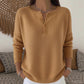 🔥Damen Strickpullover mit Henley-Kragen