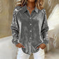 Damen-Bluse mit Pailletten und langen Ärmeln