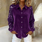 Damen-Bluse mit Pailletten und langen Ärmeln