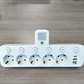 EU-Stecker-Wandler-Steckdose mit 4 Steckdosen, Multi-Port-Wanddose mit unabhängigem Schalter und kleinem Nachtlichtadapter