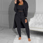 🔥Solange der Vorrat reicht 50 % Rabatt!🎉Lässiges 3-teiliges Strickset – Cropped Top, Cardigan & Hose