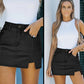 Damen High-Waist Denim Short Rock mit Schlitz