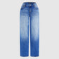 👖Mühelos schicke, locker sitzende Jeans mit weitem Bein