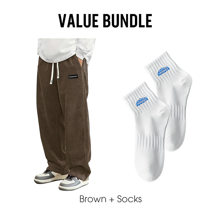 Herrenhose mit lockerer Passform, Kordelzug und Taschen