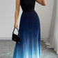 Ombré-Faltenärmelloses Stehkragen-Maxikleid ❤️