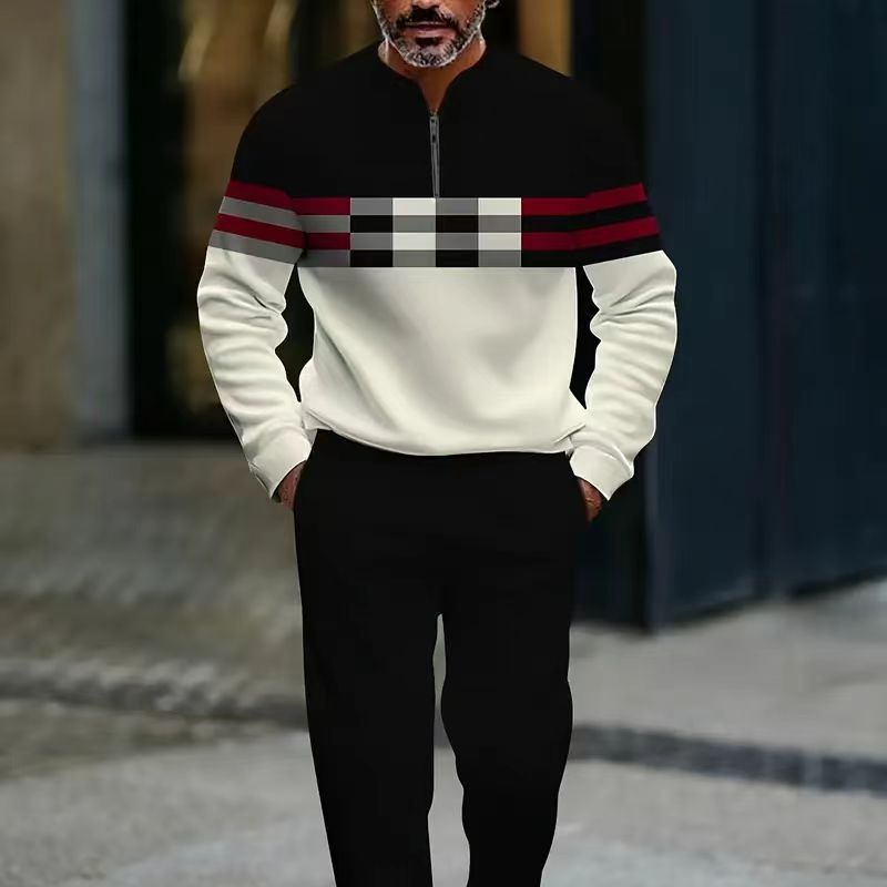 Herren-Set: Pullover mit grafischem Druck und Hose