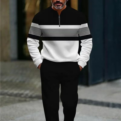 Herren-Set: Pullover mit grafischem Druck und Hose