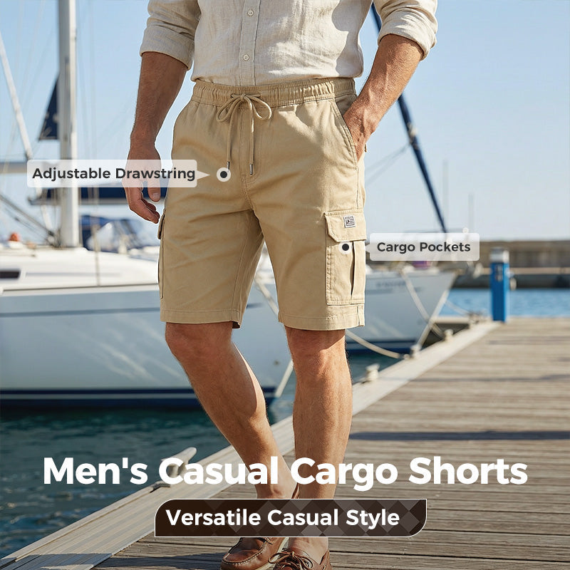Herren Cargo-Shorts | Verstellbarer Kordelzug & Multi-Taschen | Leicht & Atmungsaktiv für Sommer