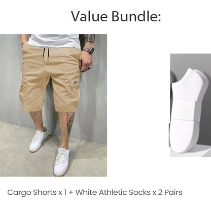 Herren Cargo-Shorts | Verstellbarer Kordelzug & Multi-Taschen | Leicht & Atmungsaktiv für Sommer