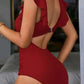 👙 Damen Badeanzug – Hochtailliert, V-Ausschnitt & Twist-Rücken-Design, sexy & vielseitig für Sommer & Strand ✨