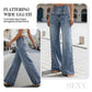 Damen High-Waist Jeans – Weites Bein mit Knopfleiste und Schlitz am Saum👖✨