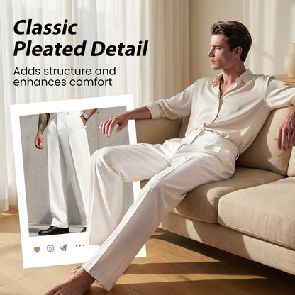 👖✨ Lässige Herrenhose mit Bundfalten und weitem Bein Perfekt für entspannte City-Styles ✓ Atmungsaktive Qualität ✓ Vielseitig kombinierbar Jetzt sichern!