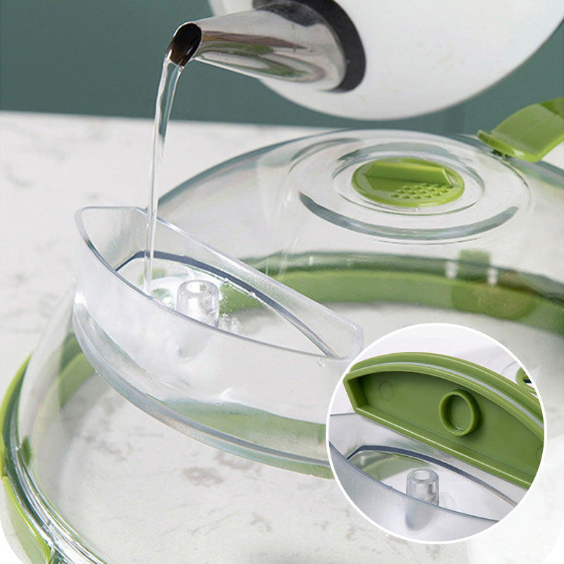 💦Kein Spritzen mehr! Klare Abdeckung für Mikrowelle mit Griff & Dampfventil✨