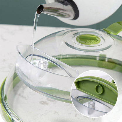 💦Kein Spritzen mehr! Klare Abdeckung für Mikrowelle mit Griff & Dampfventil✨