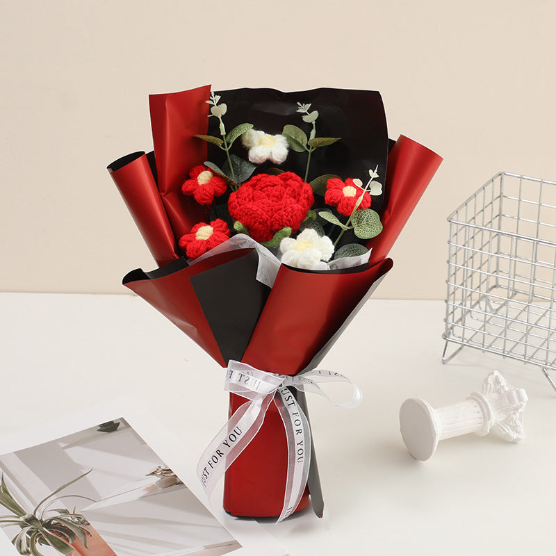 🌸🌿 Handgefertigter Häkelstrauß – Muttertags-Special mit 50% Rabatt! 🎁✨ Naturgetreu, langlebig & perfekt als Deko oder Geschenk