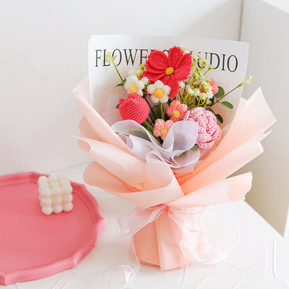 🌸🌿 Handgefertigter Häkelstrauß – Muttertags-Special mit 50% Rabatt! 🎁✨ Naturgetreu, langlebig & perfekt als Deko oder Geschenk