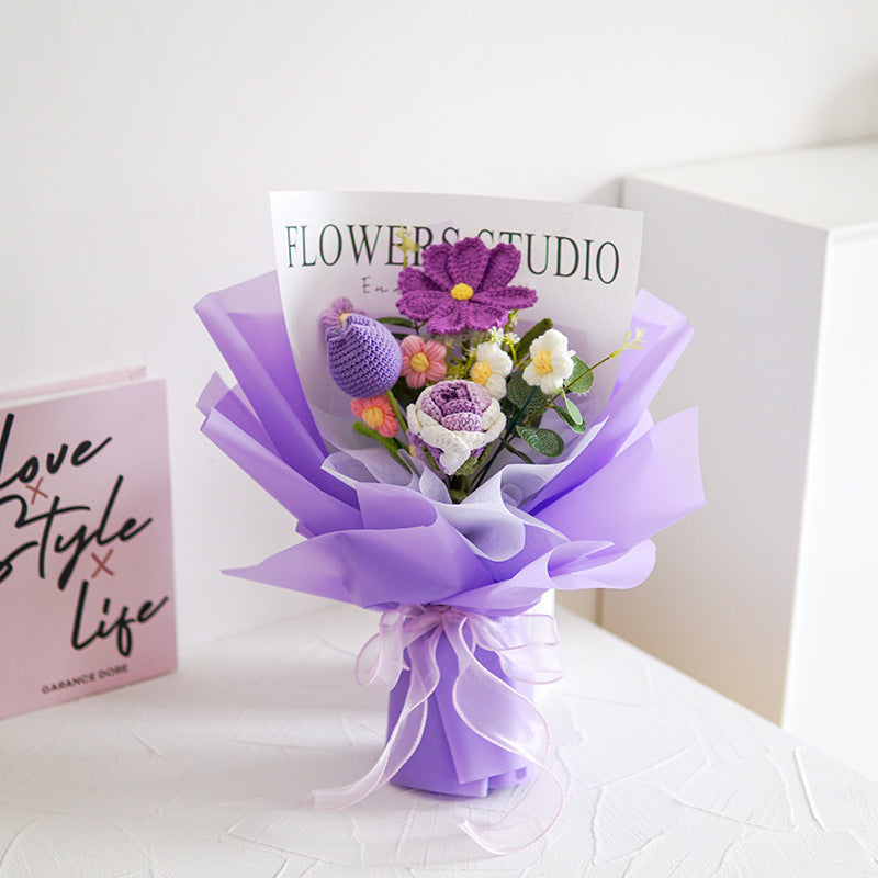 🌸🌿 Handgefertigter Häkelstrauß – Muttertags-Special mit 50% Rabatt! 🎁✨ Naturgetreu, langlebig & perfekt als Deko oder Geschenk