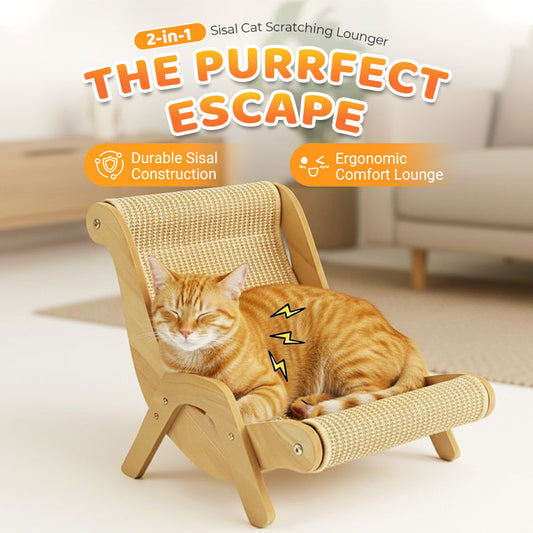 🐱 50% RABATT! ✨ 2-in-1-Kratzbaum aus Sisal – Neuheit 2026 – Platzsparend, Langlebig & Perfekt zum Krallenwetzen 🏠