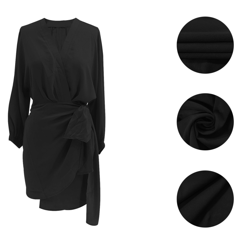 🔥Damen Wickelkleid mit V-Ausschnitt