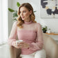 🤍 Damen Langarmshirt mit Perlen & Tüll-Einsatz – Elegant & vielseitig kombinierbar
