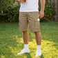 Herren Cargo Shorts mit elastischem Bund, lässige Arbeitshose mit vielen Taschen