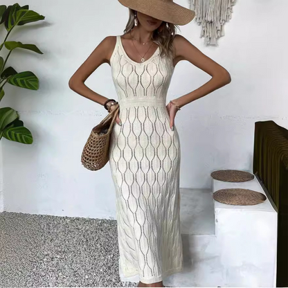 📢📢50% RABATT! ⏰2026 Neu eingetroffen Elegantes Kleid mit V-Ausschnitt & Pointelle-Strickmuster ✨