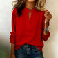 👚 Damen V-Ausschnitt Langarm-Bluse – Elegant, Lässig, Knitterfest – Für Büro & Alltag