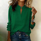 👚 Damen V-Ausschnitt Langarm-Bluse – Elegant, Lässig, Knitterfest – Für Büro & Alltag