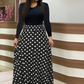 👗 Elegantes Damen-Kleid – Blumenmuster, Faltenbund & A-Linie – Für jeden Anlass