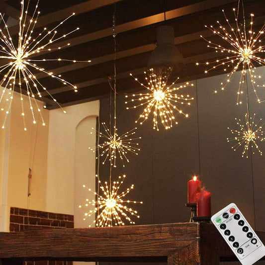 🎇 Solar-Feuerwerk-Lichterkette für Garten & Partys