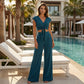 👚 Damen Set – V-Ausschnitt, Flügelärmel, Bindegürtel & Weitbein – Sommerliche Damenmode, S–2XL✨