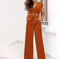 👚 Damen Set – V-Ausschnitt, Flügelärmel, Bindegürtel & Weitbein – Sommerliche Damenmode, S–2XL✨