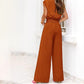 👚 Damen Set – V-Ausschnitt, Flügelärmel, Bindegürtel & Weitbein – Sommerliche Damenmode, S–2XL✨