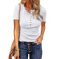 Damen Kurzarm-Henley-Shirt aus Rippstrick