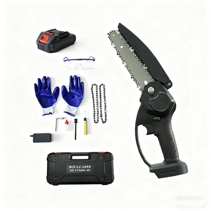 🪚 6-Zoll Mini Elektro-Kettensäge – Kabellos, Einhandbedienung & 8 Sekunden Schnitte – Für Garten & Heimwerken, 800W