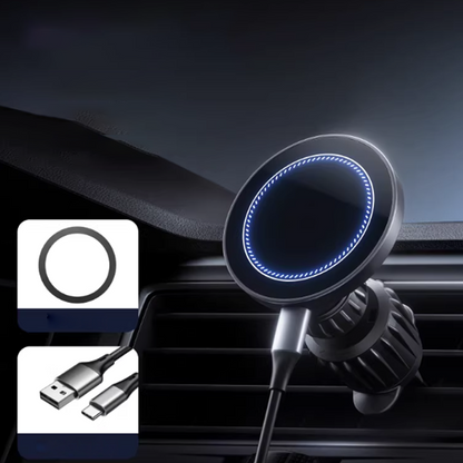 🚗 Magnetische Wireless Car Charger – 15W Schnellladung, Starker Halt & 360° Drehbar – Für Navigation & Freisprechanrufe, 15W