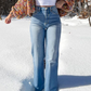 Damen High-Waist-Stretch-Straight-Leg-Jeans