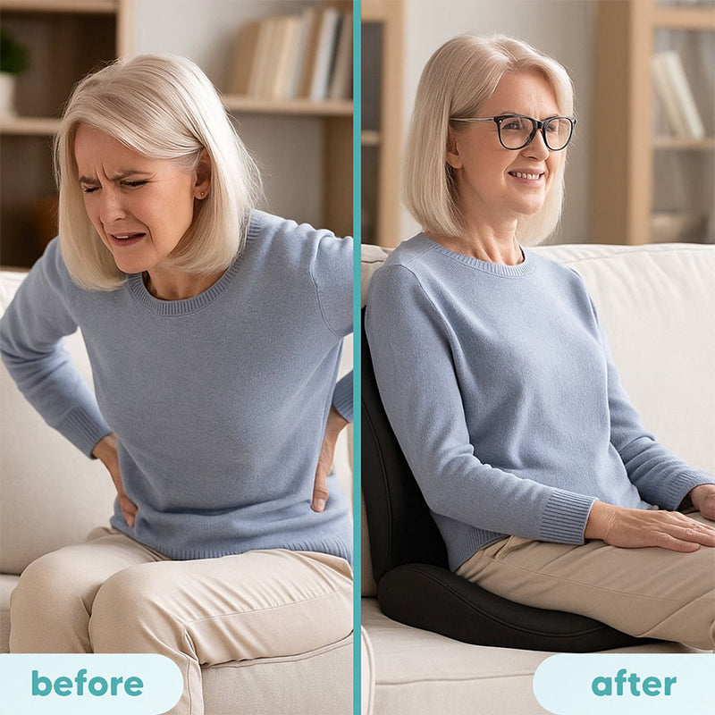 Ergonimisches Sitzkissen mit Lordosenstütze