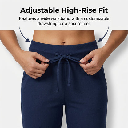 🔥Solange der Vorrat reicht 50 % Rabatt!🎉Damen 3/4 Jogginghose – Strickstoff, Hoher Bund mit Kordelzug, Mit Taschen