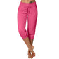 🔥Solange der Vorrat reicht 50 % Rabatt!🎉Damen 3/4 Jogginghose – Strickstoff, Hoher Bund mit Kordelzug, Mit Taschen