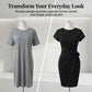 Lockere Rundhals-Rüschen-Bodycon-Mini-Kleid