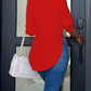 Damen Langarm-Shirt mit High-Low-Saum